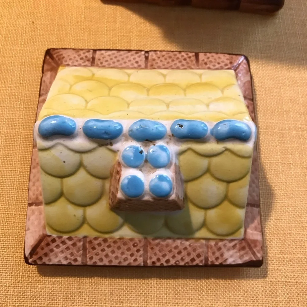 Vintage Grantcrest Japan Bone China Cookie Jar Gingerbread House Biscuit Candy